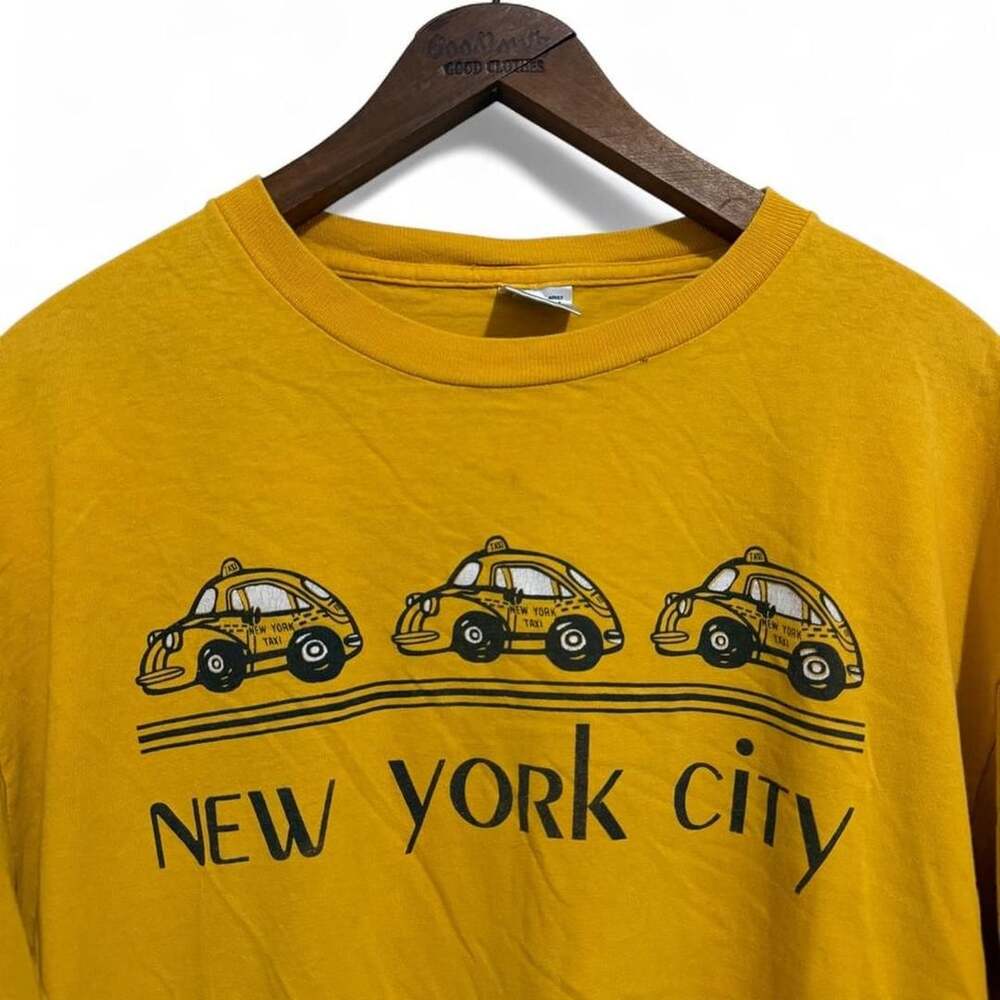 Delta Pro Weight New York City Yellow Cab T-Shirt Size L Mustard